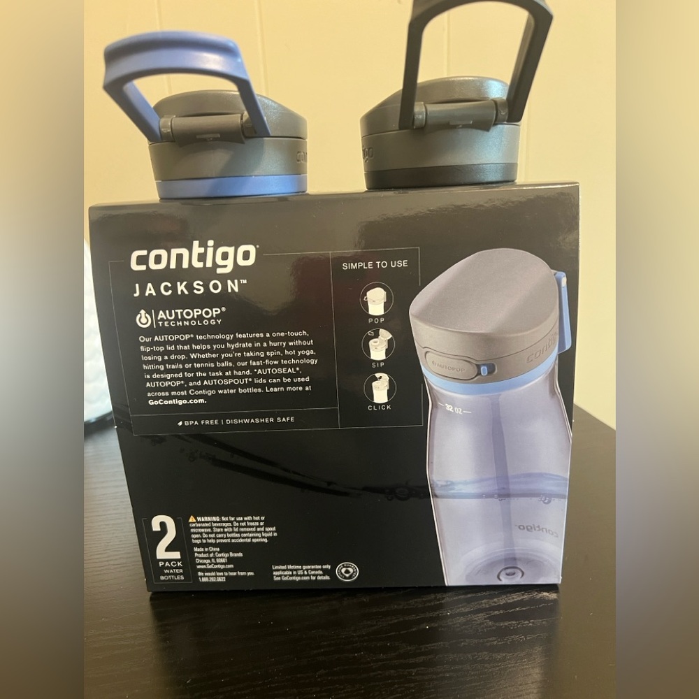 Contigo Jackson 2-Pack Water Bottles - Smoke and Light blue - Picture 2 of 2